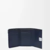 Portafoglio verticale piccolo Puffer Anagram in pelle di vitello nappa lucida blu navy intenso
