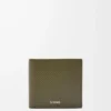 Portamonete bifold in classica pelle di vitello martellata Dark Khaki Portamonete bifold in classica pelle di vitello martellata Dark Khaki