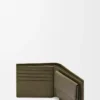 Portamonete bifold in classica pelle di vitello martellata Dark Khaki Portamonete bifold in classica pelle di vitello martellata Dark Khaki