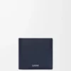 Portamonete bifold in classica pelle di vitello testurizzata Deep Navy Portamonete bifold in classica pelle di vitello testurizzata Deep Navy