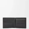 Portamonete bifold in morbida pelle di vitello martellata antracite Portamonete bifold in morbida pelle di vitello martellata antracite
