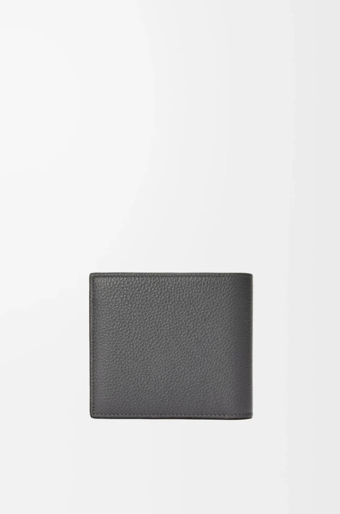 Portamonete bifold in morbida pelle di vitello martellata antracite Portamonete bifold in morbida pelle di vitello martellata antracite