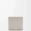 Portamonete bifold in pelle di vitello classica testurizzata Shell Grey