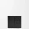 Portamonete bifold in pelle di vitello satinata Nero Portamonete bifold in pelle di vitello satinata Nero