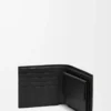 Portamonete bifold in pelle di vitello satinata Nero Portamonete bifold in pelle di vitello satinata Nero