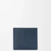 Portamonete bifold in pelle di vitello satinata tinta indaco Portamonete bifold in pelle di vitello satinata tinta indaco