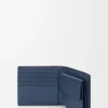 Portamonete bifold in pelle di vitello satinata tinta indaco Portamonete bifold in pelle di vitello satinata tinta indaco
