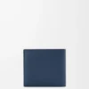 Portamonete bifold in pelle di vitello satinata tinta indaco Portamonete bifold in pelle di vitello satinata tinta indaco