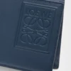 Portamonete bifold in pelle di vitello satinata tinta indaco Portamonete bifold in pelle di vitello satinata tinta indaco