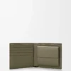 Portamonete bifold in pelle di vitello satinata verde kaki Portamonete bifold in pelle di vitello satinata verde kaki