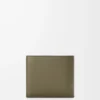 Portamonete bifold in pelle di vitello satinata verde kaki Portamonete bifold in pelle di vitello satinata verde kaki