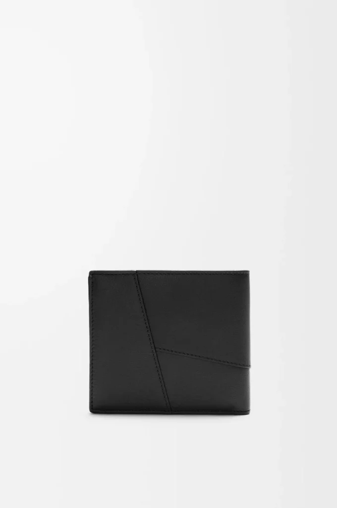 Portamonete bifold Puzzle in classica pelle di vitello Nero Portamonete bifold Puzzle in classica pelle di vitello Nero