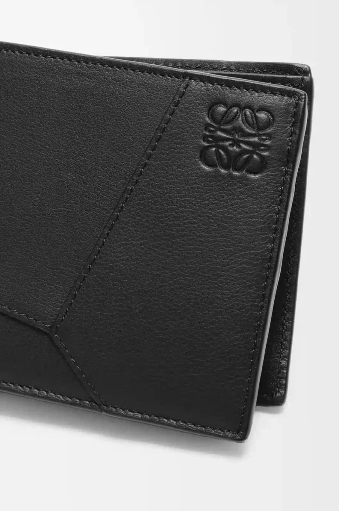 Portamonete bifold Puzzle in classica pelle di vitello Nero Portamonete bifold Puzzle in classica pelle di vitello Nero
