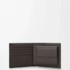 Portamonete bifold Puzzle in morbida pelle di vitello martellata Grigio scuro