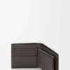 Portamonete bifold Puzzle in morbida pelle di vitello martellata Grigio scuro