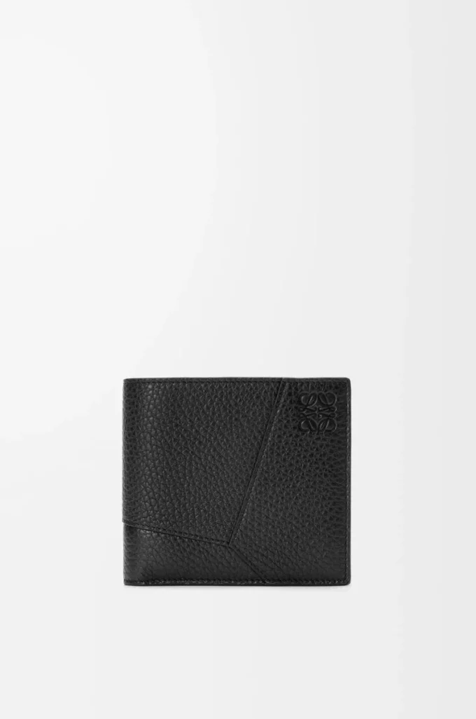 Portamonete bifold Puzzle in morbida pelle di vitello martellata Nero Portamonete bifold Puzzle in morbida pelle di vitello martellata Nero