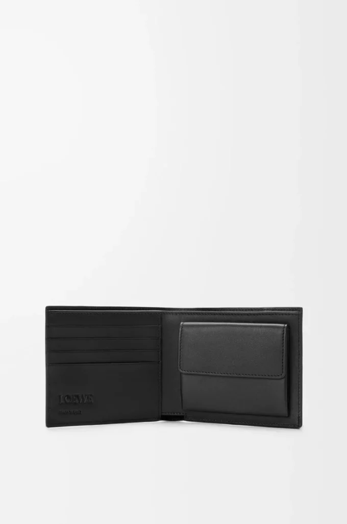 Portamonete bifold Puzzle in morbida pelle di vitello martellata Nero Portamonete bifold Puzzle in morbida pelle di vitello martellata Nero