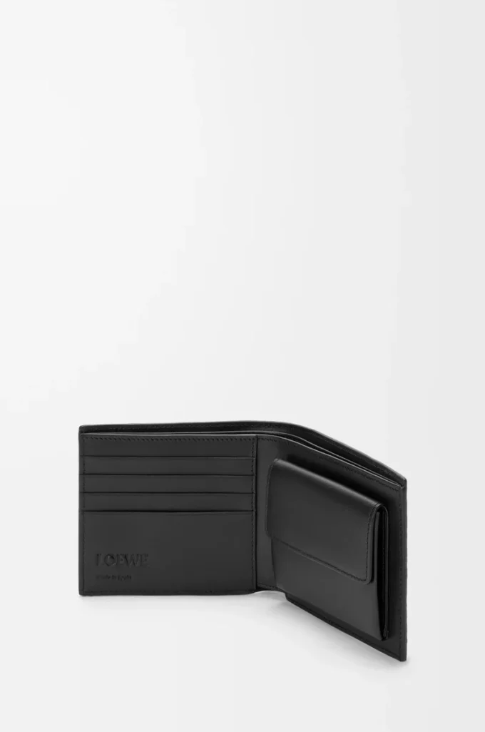 Portamonete bifold Puzzle in morbida pelle di vitello martellata Nero Portamonete bifold Puzzle in morbida pelle di vitello martellata Nero