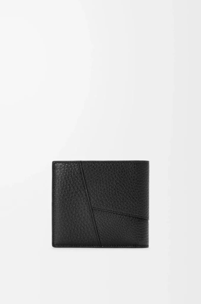 Portamonete bifold Puzzle in morbida pelle di vitello martellata Nero Portamonete bifold Puzzle in morbida pelle di vitello martellata Nero