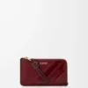 Portamonete con nodo in pelle di anguilla Dark Burgundy