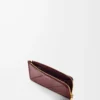 Portamonete con nodo in pelle di anguilla Dark Burgundy