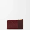 Portamonete con nodo in pelle di anguilla Dark Burgundy