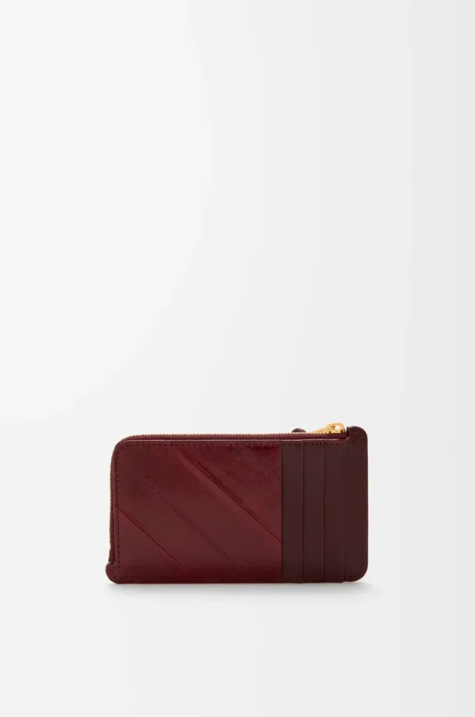 Portamonete con nodo in pelle di anguilla Dark Burgundy