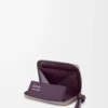 Portamonete con zip in pelle di vitello nappa lucida Clay/Plum