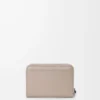 Portamonete con zip in pelle di vitello nappa lucida Clay/Plum