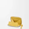 Portamonete con zip in pelle di vitello nappa lucida grigio conchiglia/dente di leone