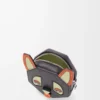 Portamonete Futurist Cat in classica pelle di vitello Charcoal