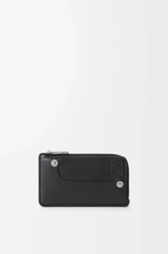 Portamonete Panta in pelle di vitello lucida Nero