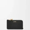 Portamonete Pebble in pelle di vitello nappa lucida Black