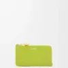 Portamonete Pebble in pelle di vitello nappa lucida Meadow Green