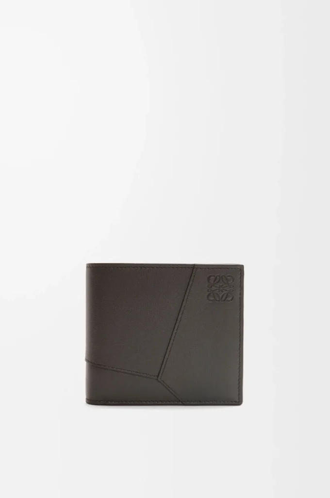 Portamonete Puzzle in pelle di vitello classica grigio scuro