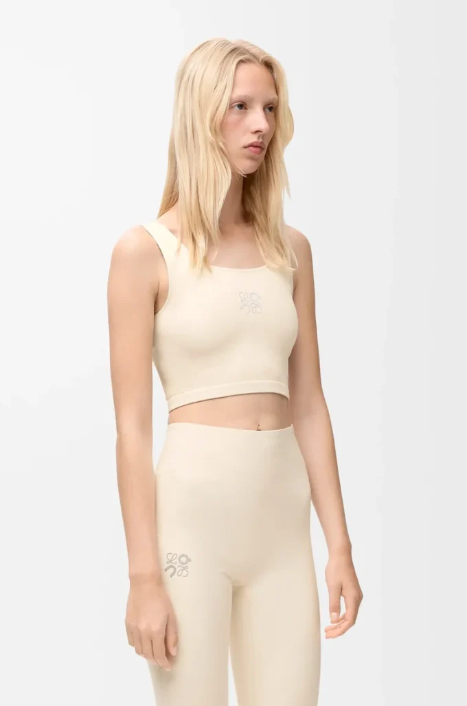 Reggiseno senza cuciture in jersey tecnico color avorio