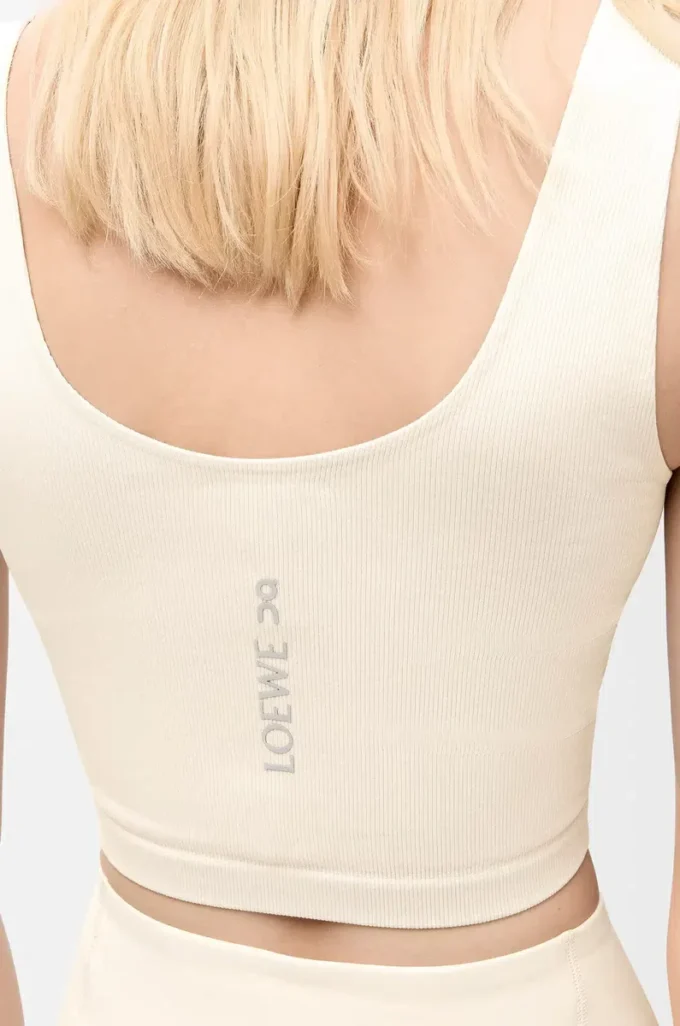Reggiseno senza cuciture in jersey tecnico color avorio