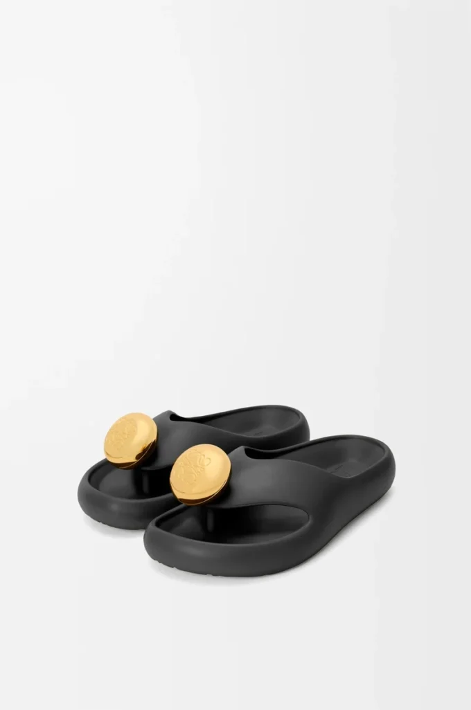 Sandalo Foam Pebble Nero/Oro