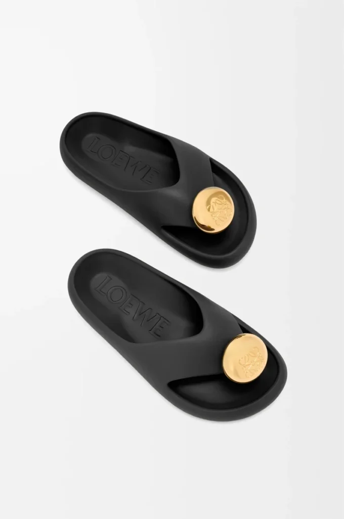Sandalo Foam Pebble Nero/Oro