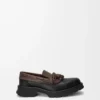 Scarpa derby in pelle di vitello e pelle di vitello conciata al vegetale Nero/Cacao