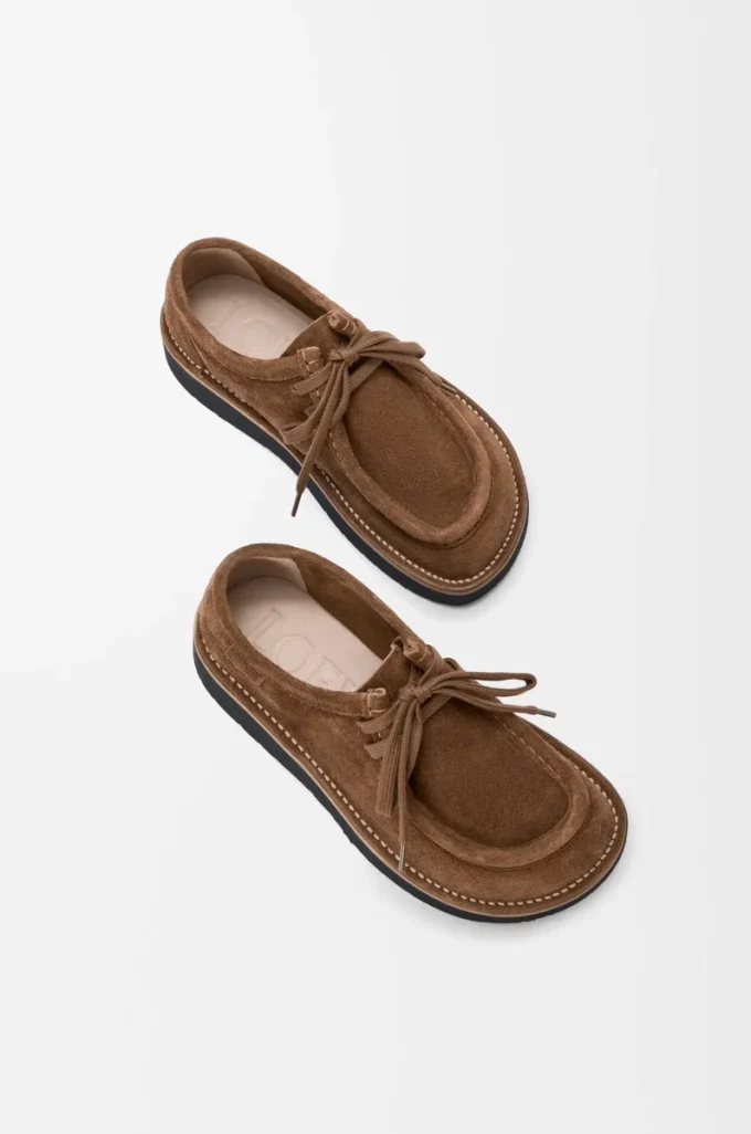 Scarpe stringate Faro in pelle scamosciata di vitello Marrone