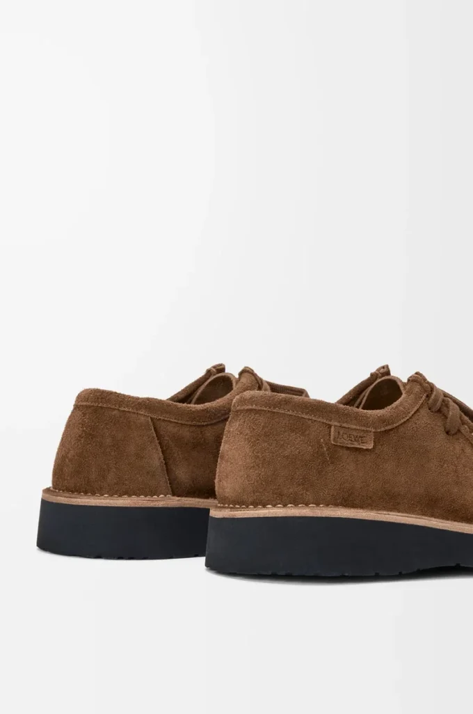 Scarpe stringate Faro in pelle scamosciata di vitello Marrone