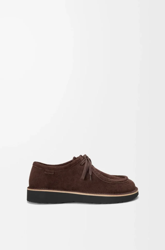 Scarpe stringate Faro in pelle scamosciata di vitello marrone scuro Scarpe stringate Faro in pelle scamosciata di vitello marrone scuro