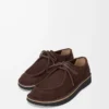 Scarpe stringate Faro in pelle scamosciata di vitello marrone scuro Scarpe stringate Faro in pelle scamosciata di vitello marrone scuro