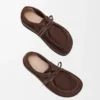 Scarpe stringate Faro in pelle scamosciata di vitello marrone scuro Scarpe stringate Faro in pelle scamosciata di vitello marrone scuro