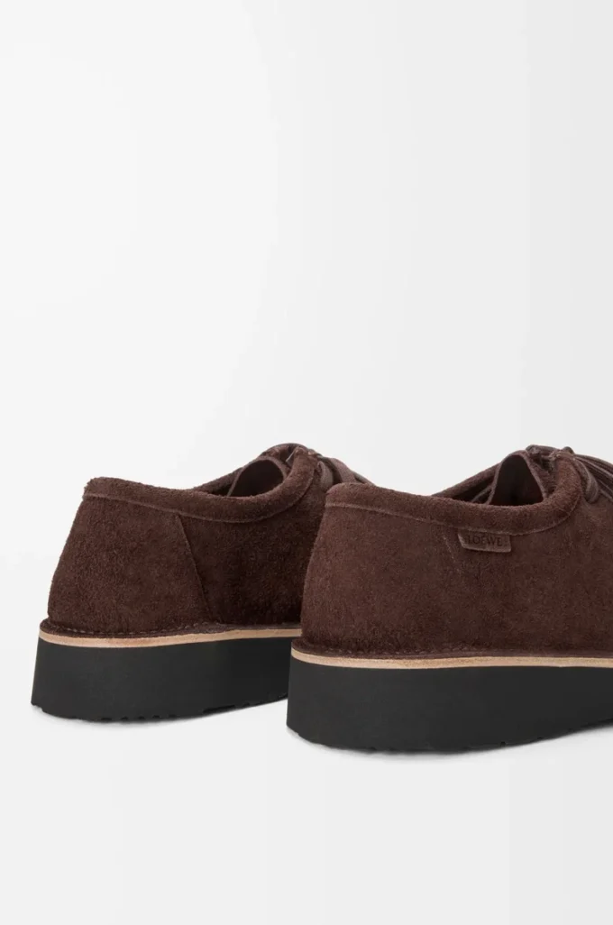 Scarpe stringate Faro in pelle scamosciata di vitello marrone scuro Scarpe stringate Faro in pelle scamosciata di vitello marrone scuro