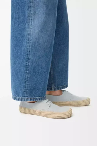 Scarpe stringate Rio in camoscio e rafia Grigio chiaro