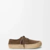 Scarpe stringate Rio in pelle scamosciata e rafia Taupe Scarpe stringate Rio in pelle scamosciata e rafia Taupe