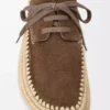 Scarpe stringate Rio in pelle scamosciata e rafia Taupe Scarpe stringate Rio in pelle scamosciata e rafia Taupe