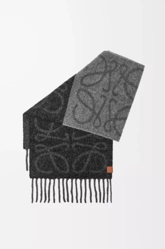 Sciarpa Anagram in alpaca e lana Grigio scuro/Nero